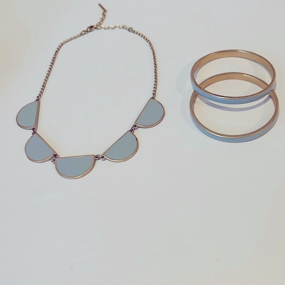 T Tahari Jewelry - Blue and Gold T. Tahari Necklace and Bracelet Set